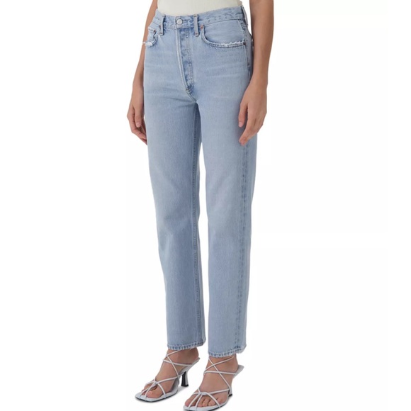 NWT AGOLDE 90's Pinch Waist High Rise Straight Jeans in Focus - Picture 1 of 6